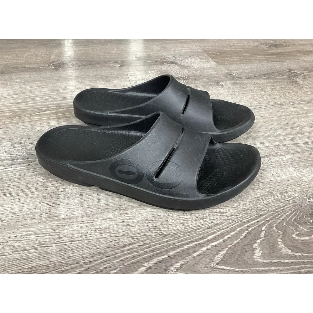 OOFOS OOahh Recovery Slide Sandals Mens Size 13 46 Black Walking Sandal